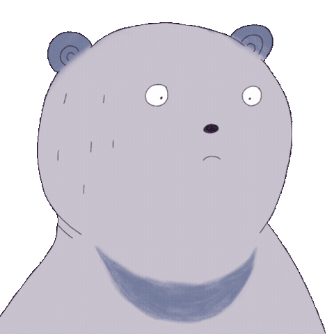 Surprised Bear Sticker by aggregat-studio