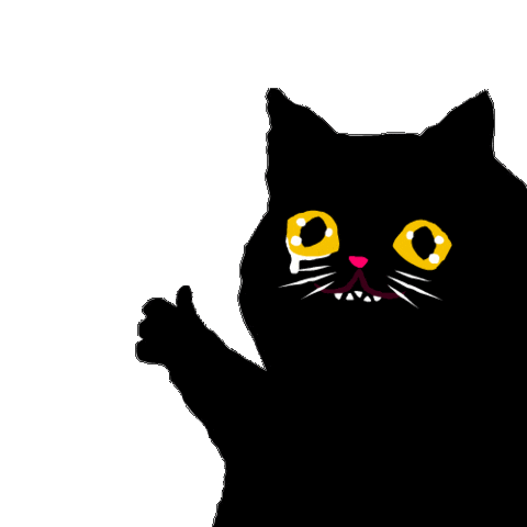 Black Cat Ok Sticker by FRUGIT
