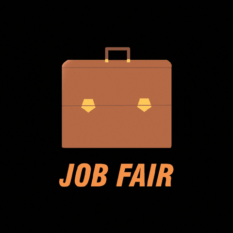 JobFair boss job student bag GIF