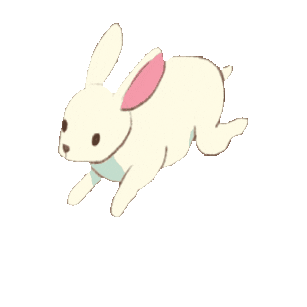wizardwithin kawaii white running bunny Sticker