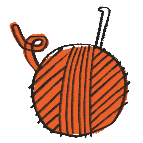 Crochet Knitting Sticker by Kathryn Brammall