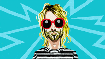 Kurt Cobain Smile GIF by Jess Idlehart