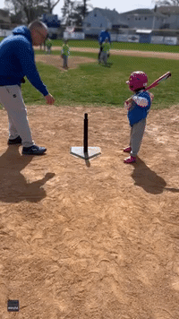 Little Girl Spices Up Tee-Ball Hit With Stylish Cartwheel on Way to First Base