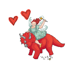 Heart Dinosaur Sticker by DenGodaFen