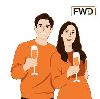 Couple Orange Sticker by FWD Insurance Indonesia
