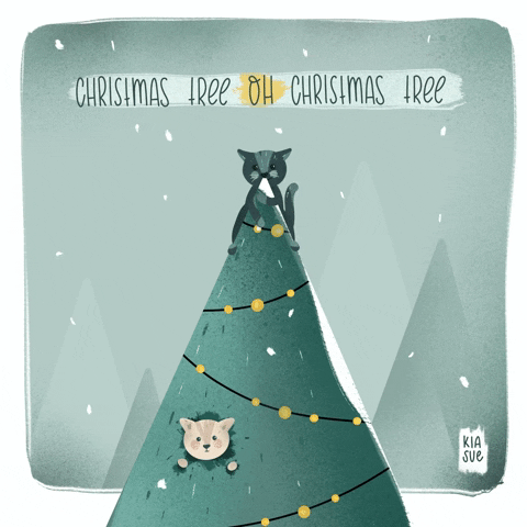 kiasue cat christmas tree christmastree GIF