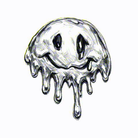 Melting Black And White Sticker