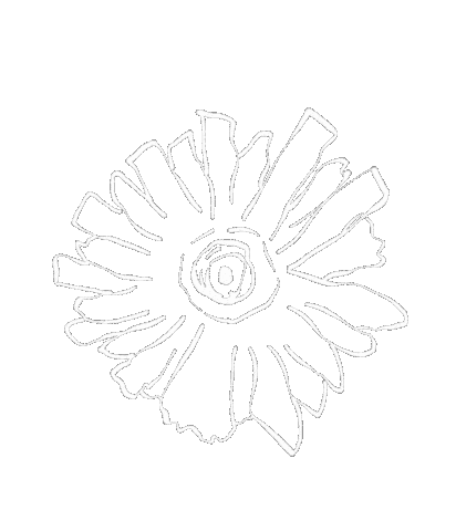 花 Black And White Sticker
