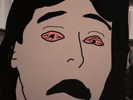 Red Eyes Smoking GIF by Sealed With A GIF