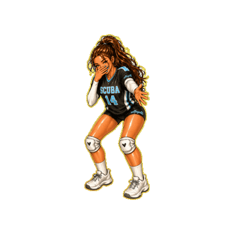 Scuba Volleyball Girls Sticker by volleyelle