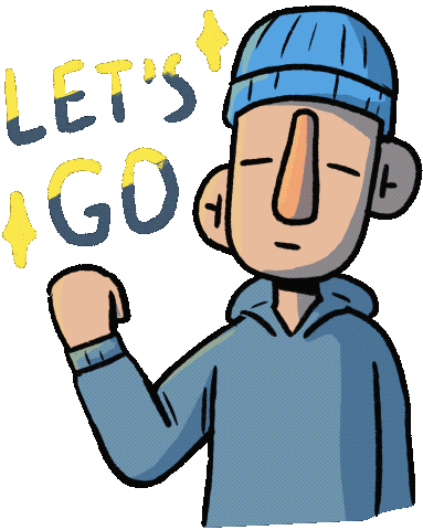 Happy Lets Go Sticker by Jimmy Jamone