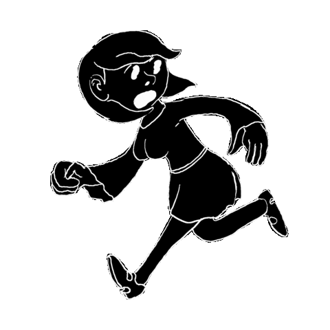Girl Running Sticker by Rullampo