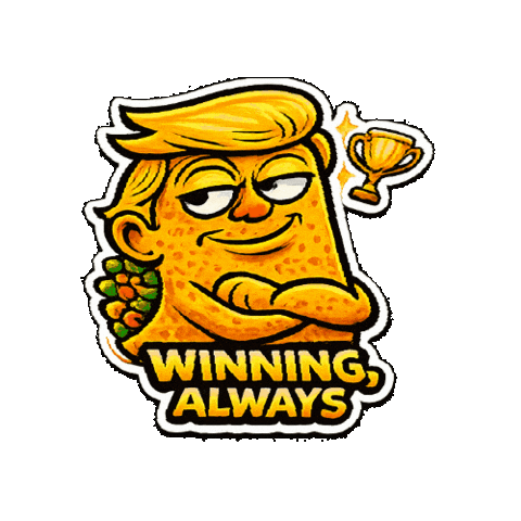 Cartoon Character Win Sticker