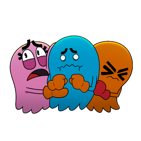 Scared Bandai Namco Sticker by PAC-MAN