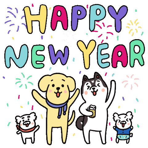 Happy New Year Dog Sticker by 大姚Dayao