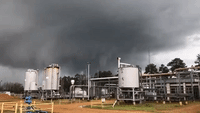 Dark Funnel Cloud Churns Above Lincoln County, Mississippi