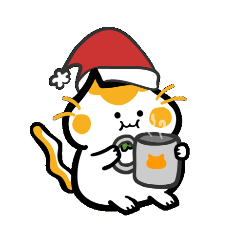 Merry Christmas Cat Sticker by Poku Meow