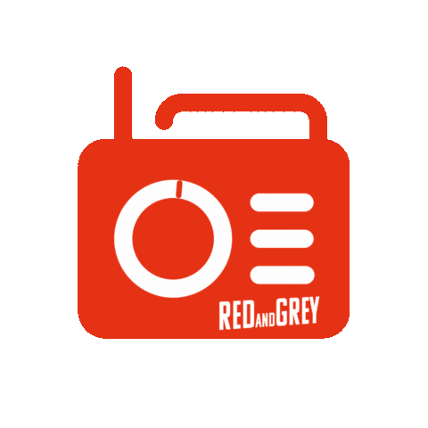 RED and GREY Sticker