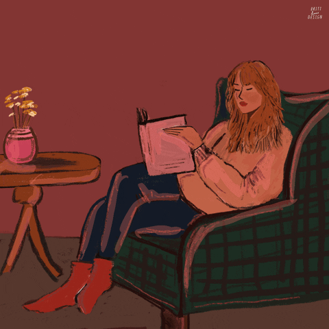 girl reading a book drawing tumblr