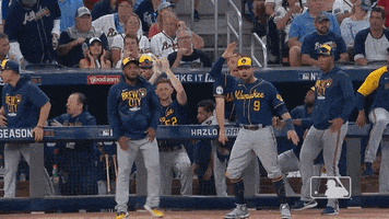 Excited Milwaukee Brewers GIF by MLB