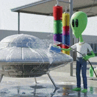 Car Wash Ufo GIF by Lonely Aliens