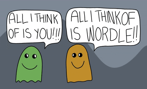 GIF from GIPHY showing the Wordle interface