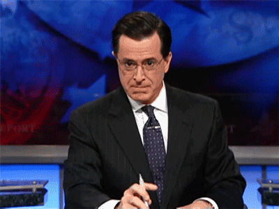 Frustrated Stephen Colbert GIF