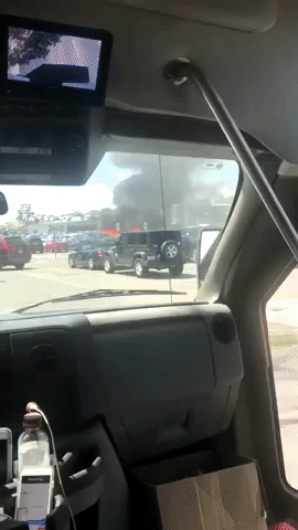 Fire Rips Through Parking Lot at North Carolina Amusement Park