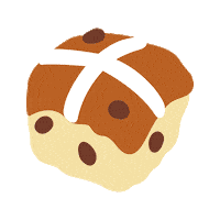 Hot Cross Bun Easter Sticker by Erstwilder