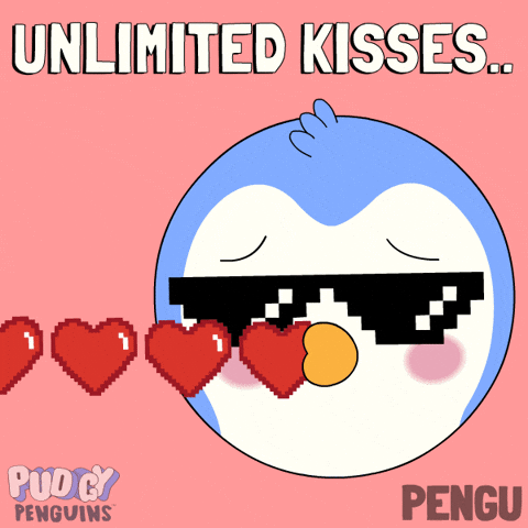 Love You Kiss GIF by Pudgy Penguins