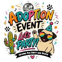 Pugs Pugparty Sticker by Arizona Pug Party and Rescue