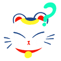 Confused Neko Sticker by Shiitake