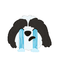 Sad Dog Sticker by Ann of Facedit