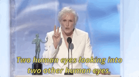 two human eyes looking into two other human eyes GIF by SAG Awards