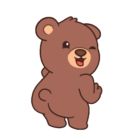 Happy Teddy Bear Sticker by BEARISH