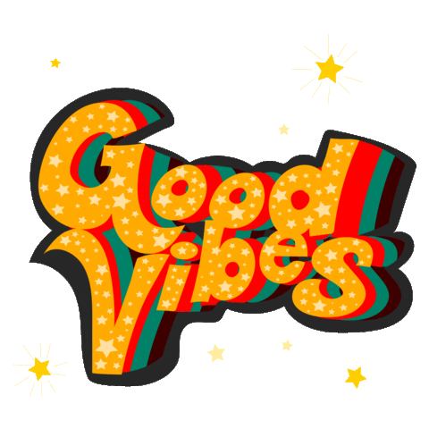 Happy Good Vibes Sticker by Lauren Fox