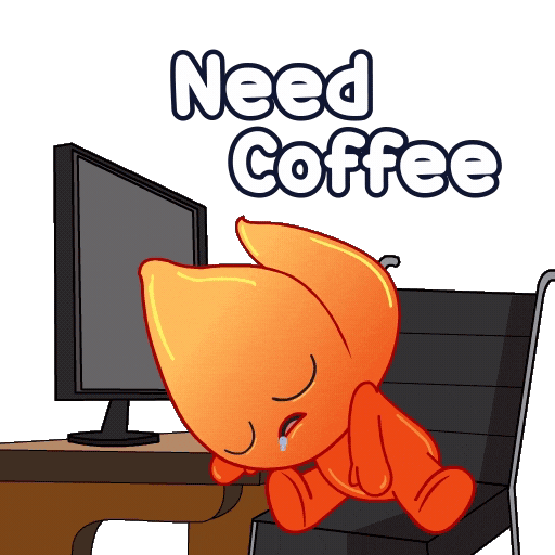 Tired Coffee Time Sticker by Playember