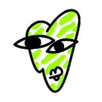 vasketeria heart illustration neon alien Sticker