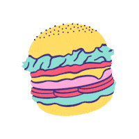 flowerburger food vegan burger vegetarian Sticker