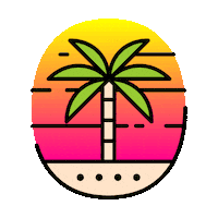 Coconut Tree Beach Sticker by hara.co.id