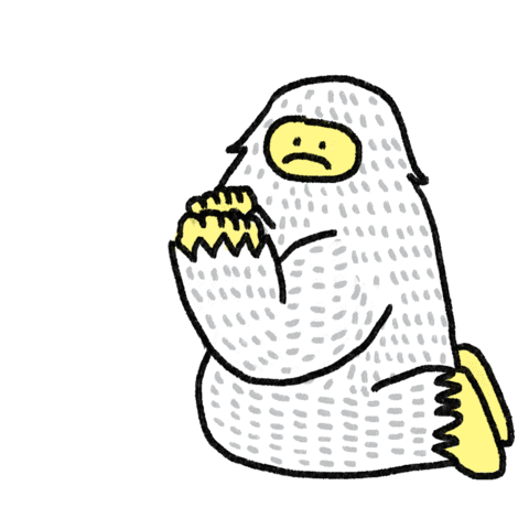 Sad Yeti Sticker by Himalaya Vajomba
