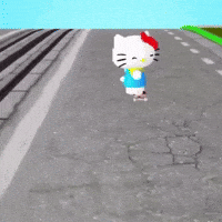 Hello Kitty Skateboarding GIF by Respective