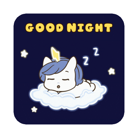 Rest Well Good Night Sticker by Brave Unicorn