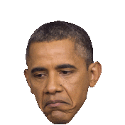 sad obama STICKER by imoji