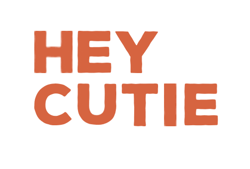 Orange Heycutie Sticker by Helm Design Studio
