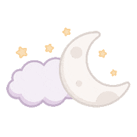 NestedBeanInc stars moon goodnight nighttime Sticker