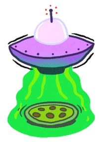 Pizza Time Aliens Sticker