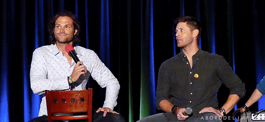 aborddelimpala giphyupload jensen ackles jared padalecki fanboy GIF