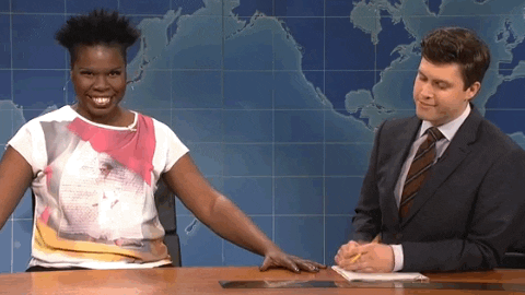 happy leslie jones GIF by Saturday Night Live