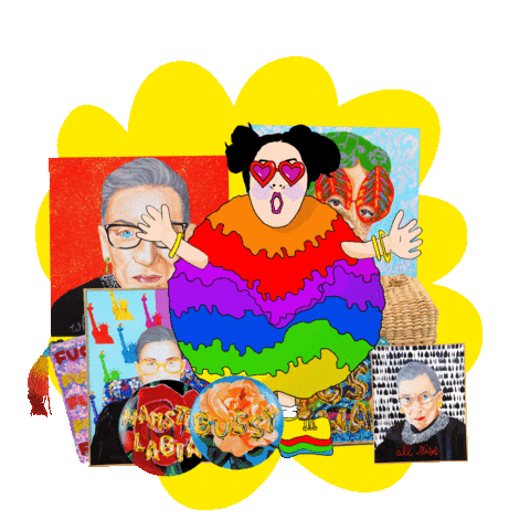 Frida Kahlo Yas Sticker by Ashley Longshore